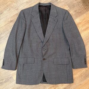 Kuppenheimer Men’s 42R Vintage Union USA Made Gray Plaid Blazer Sport Suit Coat